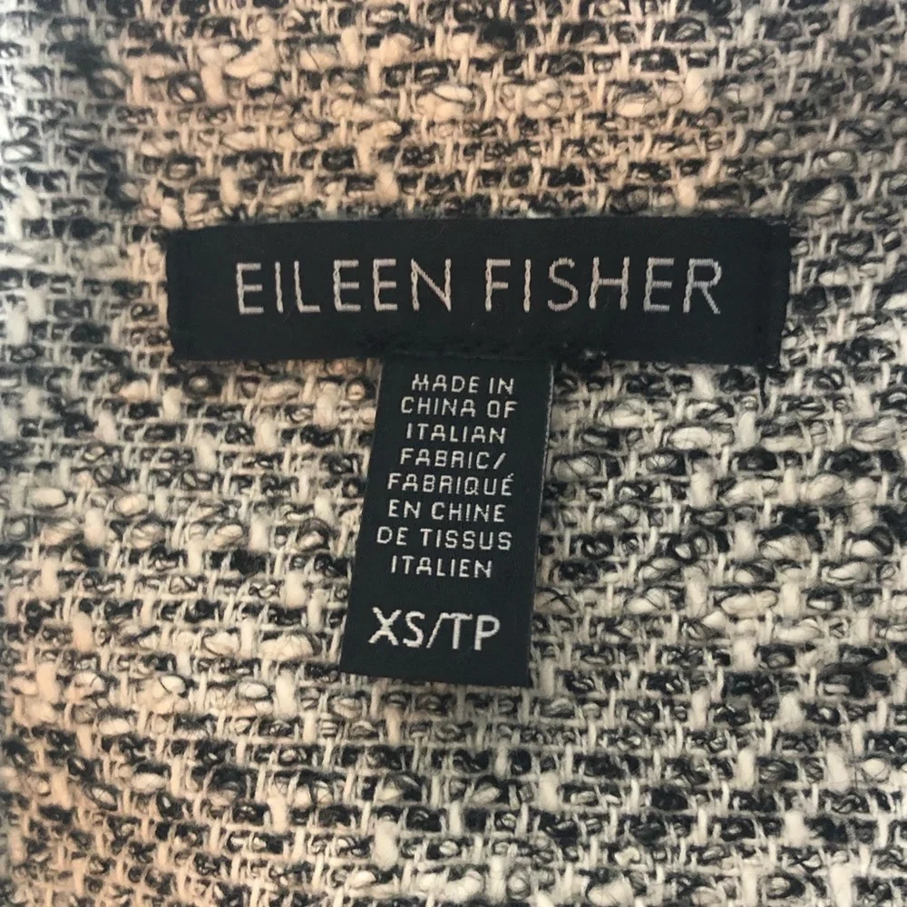 Last Day Last Chance Eileen Fisher Black/Cream/White Cape Style Jacket